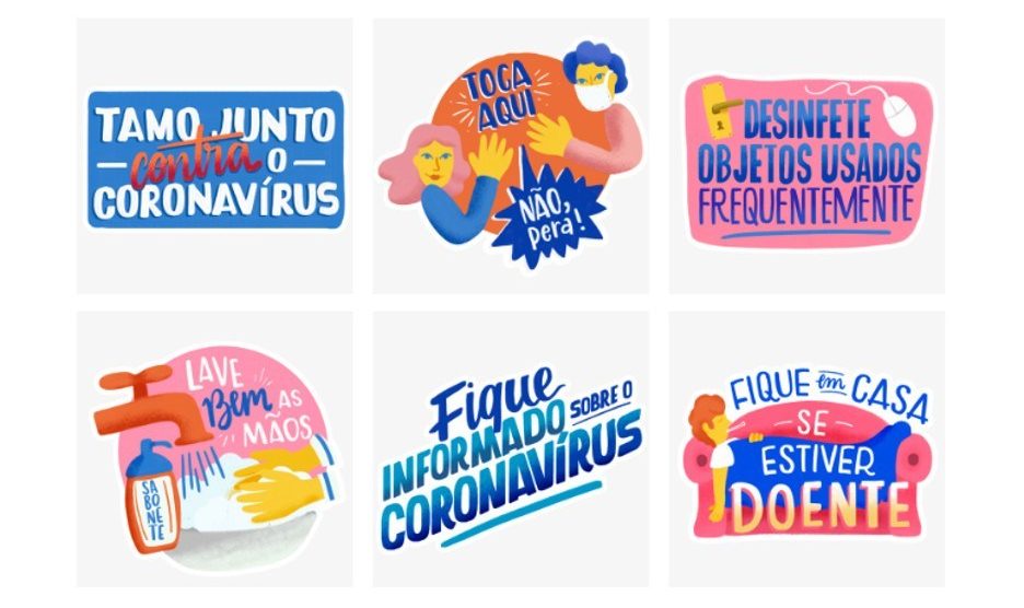 Figurinhas sobre coronavírus - Foto: Divulgação.